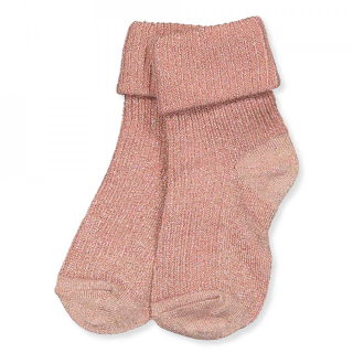 MP Denmark Sokken Rib Roze met Glitter 10-57025-853