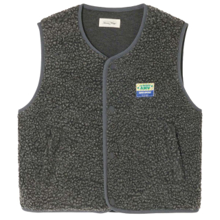 American Vintage Bodywarmer Grijs Teddy Anthracite Charcoal Melange