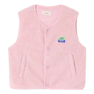 American Vintage Bodywarmer Roze Teddy Dragee Sugared Almond Melange