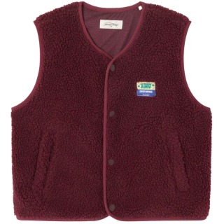 American Vintage Hoktown Teddy Bodywarmer Bordeaux Chine Vooraanzicht