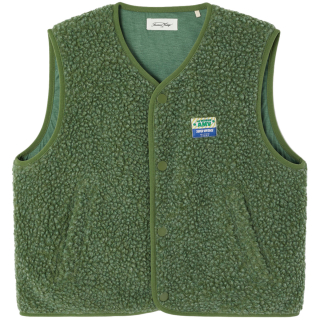 American Vintage Hoktown Teddy Bodywarmer Pinede Chine voor kinderen in groene teddy sto