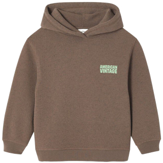 American Vintage Evona Hoodie Marron Surteint Vooraanzicht