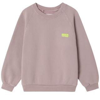 American Vintage Izubird sweater Prunelle Vintage met ronde hals en neonlogo op de borst