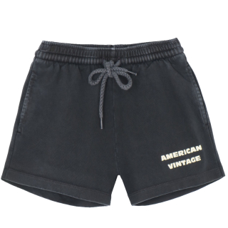 American Vintage Fizvalley short noir zwarte korte broek kinderen voorkant