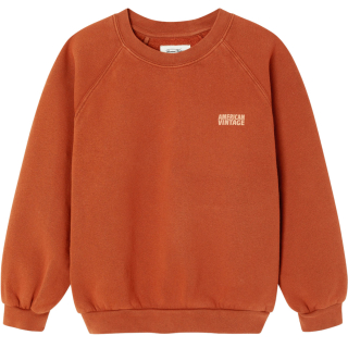 American Vintage Izubird sweater Canelle Vintage voor kinderen met ronde hals en borstlogo