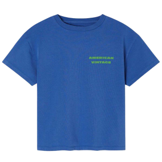 American Vintage T-shirt Blauw Cobalt Vintage