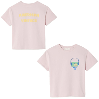 American Vintage T-shirt Roze Gycline Vintage