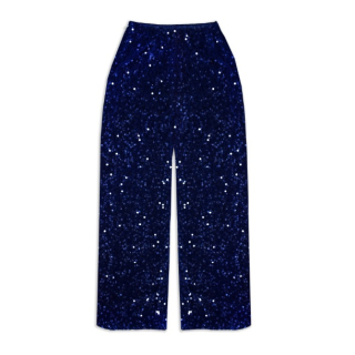 Ammehoela Mama Broek Blauw Glitter Pailletten