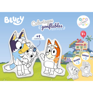 Ara Creative Party Pack Bluey x6 – opblaasbare kleurplaten voor kinderfeestje