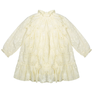 Baje Studio Jurk Creme Kant Bloemen Valenca Creme Oat