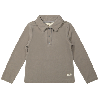 Baje Studio Longsleeve Grijs Polo Kraag Badstof Vaud Grey Steel