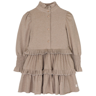 Baje Studio meisjes jurk taupe light ruffle