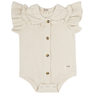 Baje Studio romper creme pointelle ruffle Lousy off white productfoto vooraanzicht