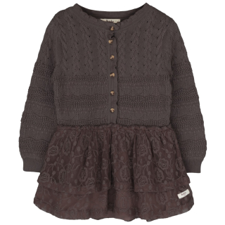 Baje Studio dresses Yole brown choco gehaakt detail