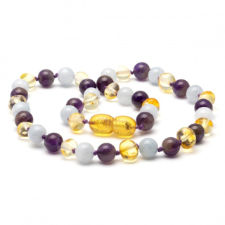Barnsteen Ketting Geel Blauw Paars