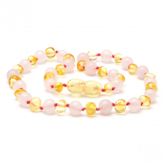 Barnsteen Ketting Lemon Roze