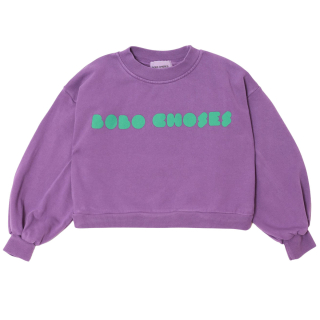 Bobo Choses Cropped Sweater Logo Paars