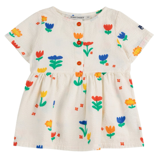 Bobo Choses Jurk Creme/Rood/Blauw Bloemen