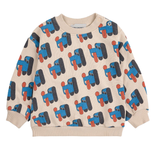 Bobo Choses Sweater Beige/Blauw/Rood Hondjes
