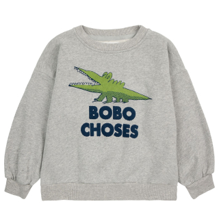 Bobo Choses Sweater Grijs Krokodil