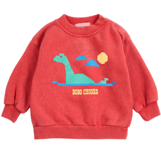 Bobo Choses Sweater Lake Monster Rood