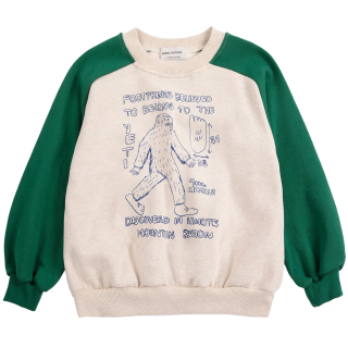 Bobo Choses Sweater Mr Footish Groen Creme
