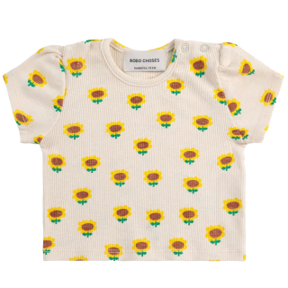 Bobo Choses T-shirt Beige/Geel Zonnebloem
