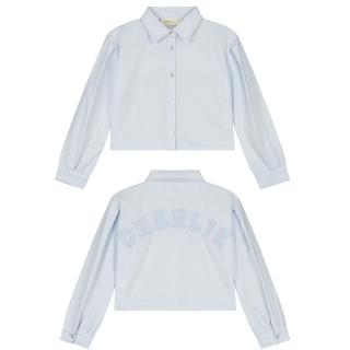 Charlie Petite Blouse Blauw/Creme Strepen Charlie