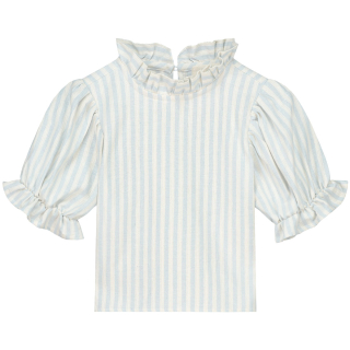 Charlie Petite Blouse Creme/Blauw Strepenprint