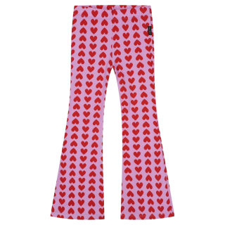 Daily Brat Flared Broek Hartjes Roze Rood