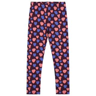 Daily Brat Legging Bruin/Roze/Paars Hartjes