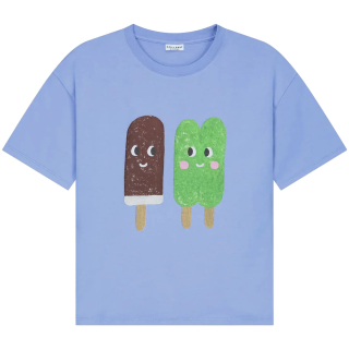 Daily Brat T-shirt blauw ice cream club