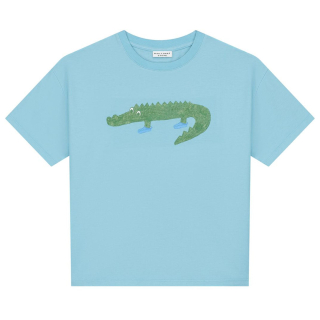 Daily Brat T-shirt Blauw Krokodil