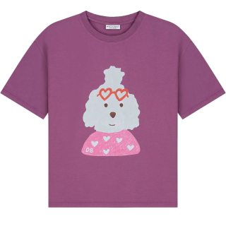 Daily Brat t-shirt paars hondenprint
