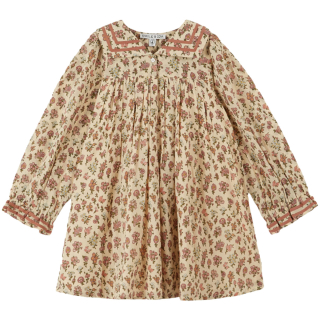 Emile Et Ida Jurk Beige/Roze Bloemenprint