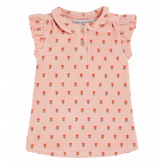 Emile Et Ida Jurk Roze Bloemen Badstof Baby