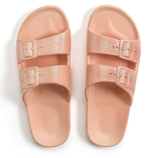 Freedom Moses Slipper Apricot Glitter