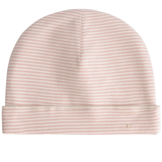 Gray Label muts roze crème strepen faded pink van zacht katoen met omslagrand, minimalistische baby beanie met comfortabele pasvorm