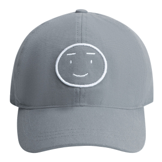 Gray Label pet grijs stone grey van stevig katoen met geborduurd smiley logo en minimalistisch design