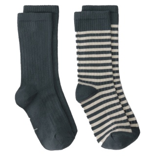 Gray Label Sok 2-Pack Blauw/Creme Strepen