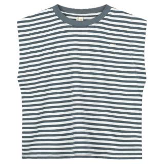 Gray Label Tanktop Blauw Grijs/Creme Strepen