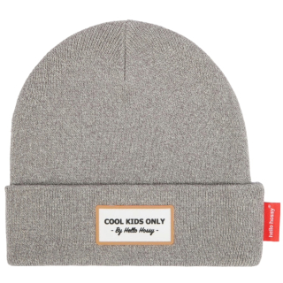 Hello Hossy Muts Grijs Urban Grey met lichtgrijze gemeleerde structuur en Cool Kids Only patch.