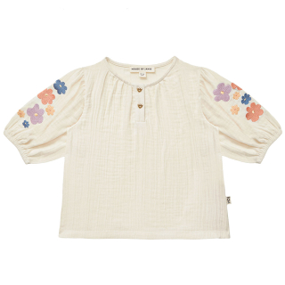 House Of Jamie Blouse Creme/Paars/Blauw Bloem
