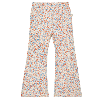 House Of Jamie Flared Broek Creme/Roze/Blauw Bloemen