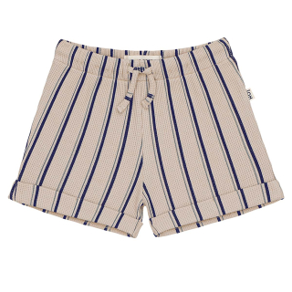 House Of Jamie Korte Broek Beige/Blauw Strepenprint