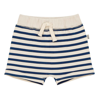 House Of Jamie Korte Broek Creme/Blauw Strepenprint
