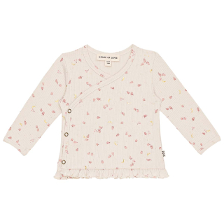 House of Jamie Overslag Longsleeve Creme/Roze Fruitprint