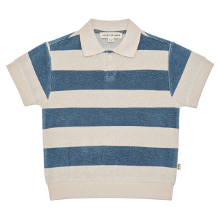 House Of Jamie T-shirt Creme/Blauw Strepen Kraag Badstof