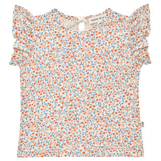 House Of Jamie T-shirt Creme/Roze/Blauw Bloemen Ruffle