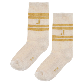 Jenest Sok Beige/Goud JS Strepen Glitter